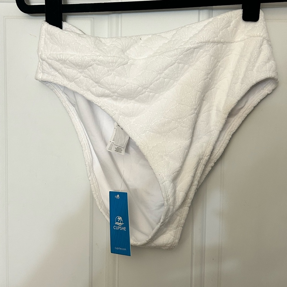 Cupshe White High-Cut Bikini Bottoms